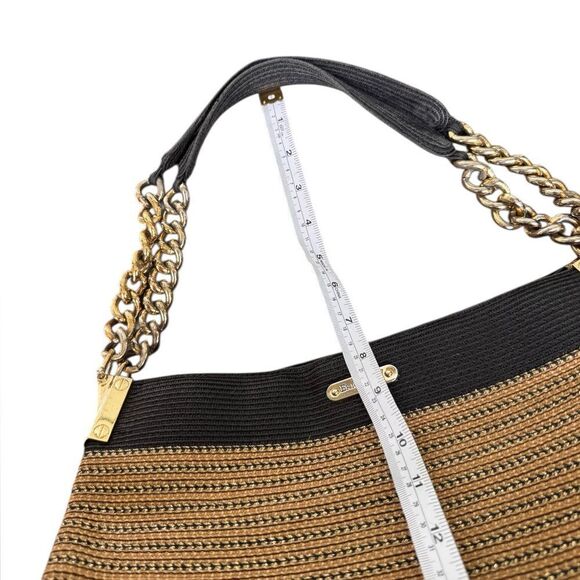 Eric Javits Gold-Tone Raffia Straw Tote Handbag - Picture 9 of 13